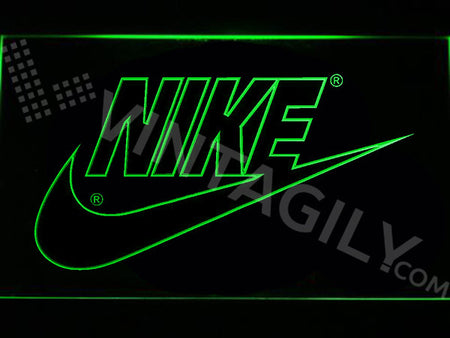 neon green nike sign