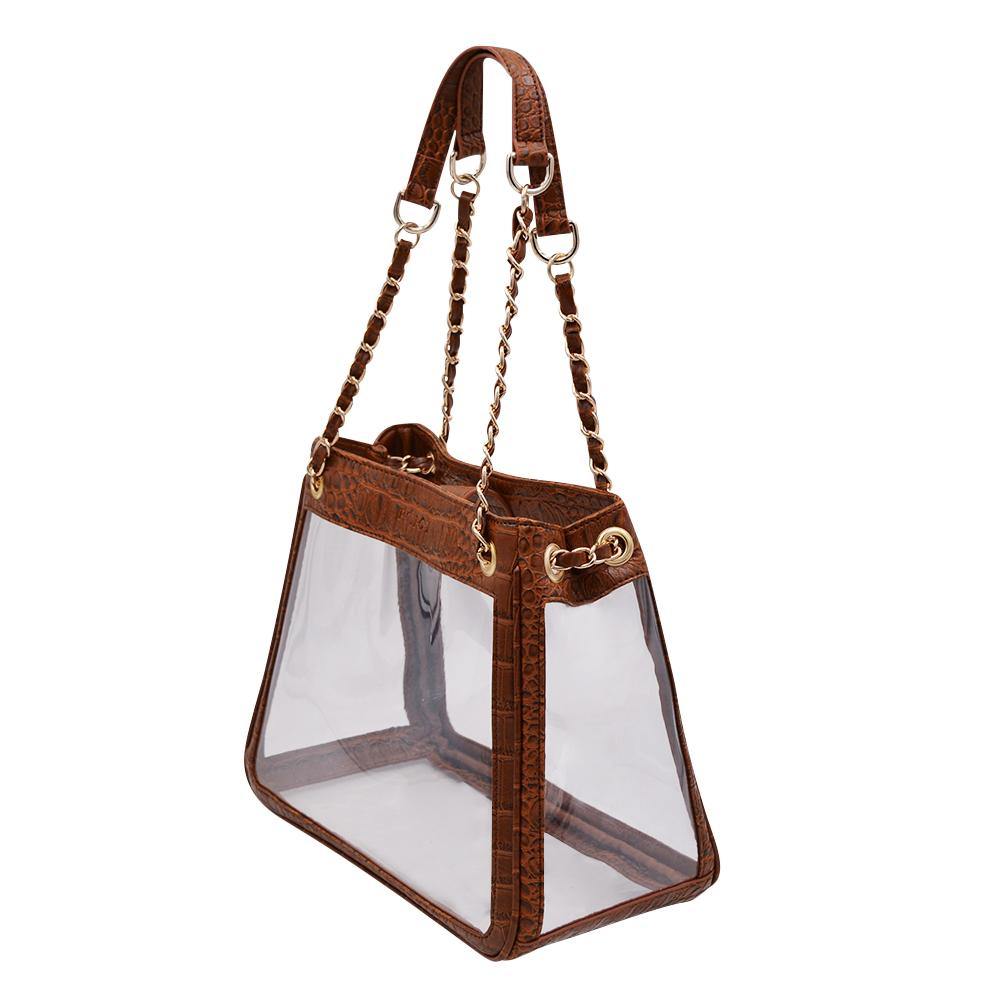 The Bare Boss | Cognac Croc | Policy Handbags | Clear Bag Policy ...