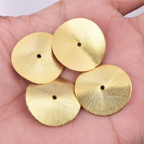 Gold Plated Wavy Disc Spacer Beads - 6mm