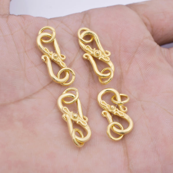 Gold Plated Bali S Hook Clasps For Craft Makings - 30mm