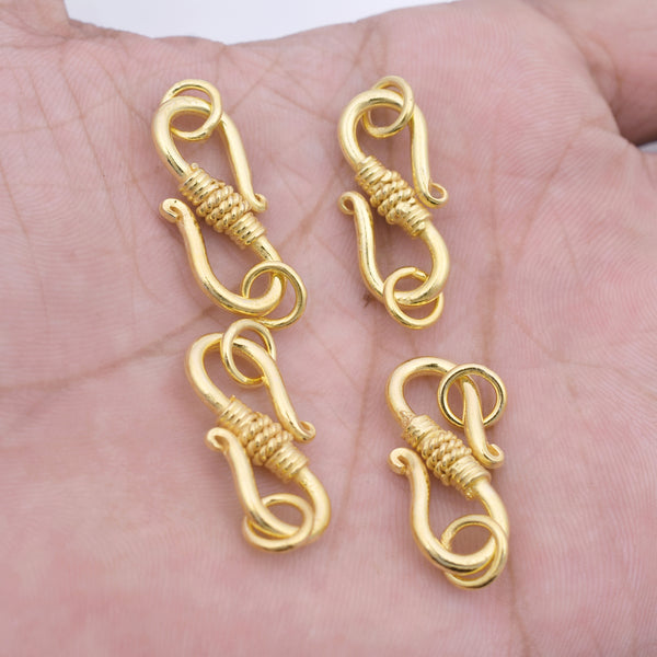Antique Gold Plated S Hook Bali Clasps