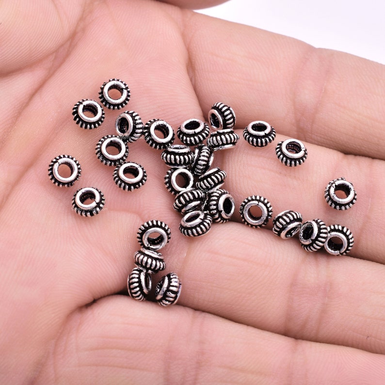 6mm Antique Silver Plated Bali Spacer Beads