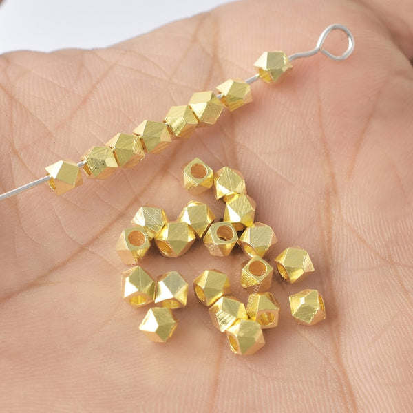 Gold Bicone Metal Spacer Beads 5mm x 4mm, 100pcs – Small Devotions