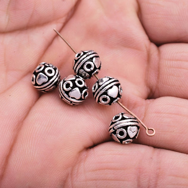 5mm Silver Plated Round Ball Spacer Beads