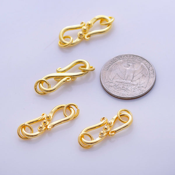 Gold S  Hook Clasps For Jewelry Makings 