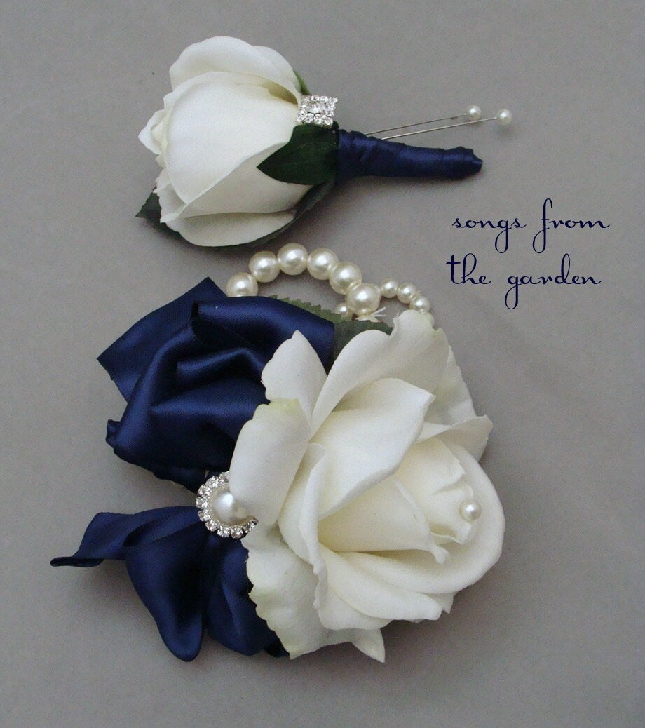 navy corsage