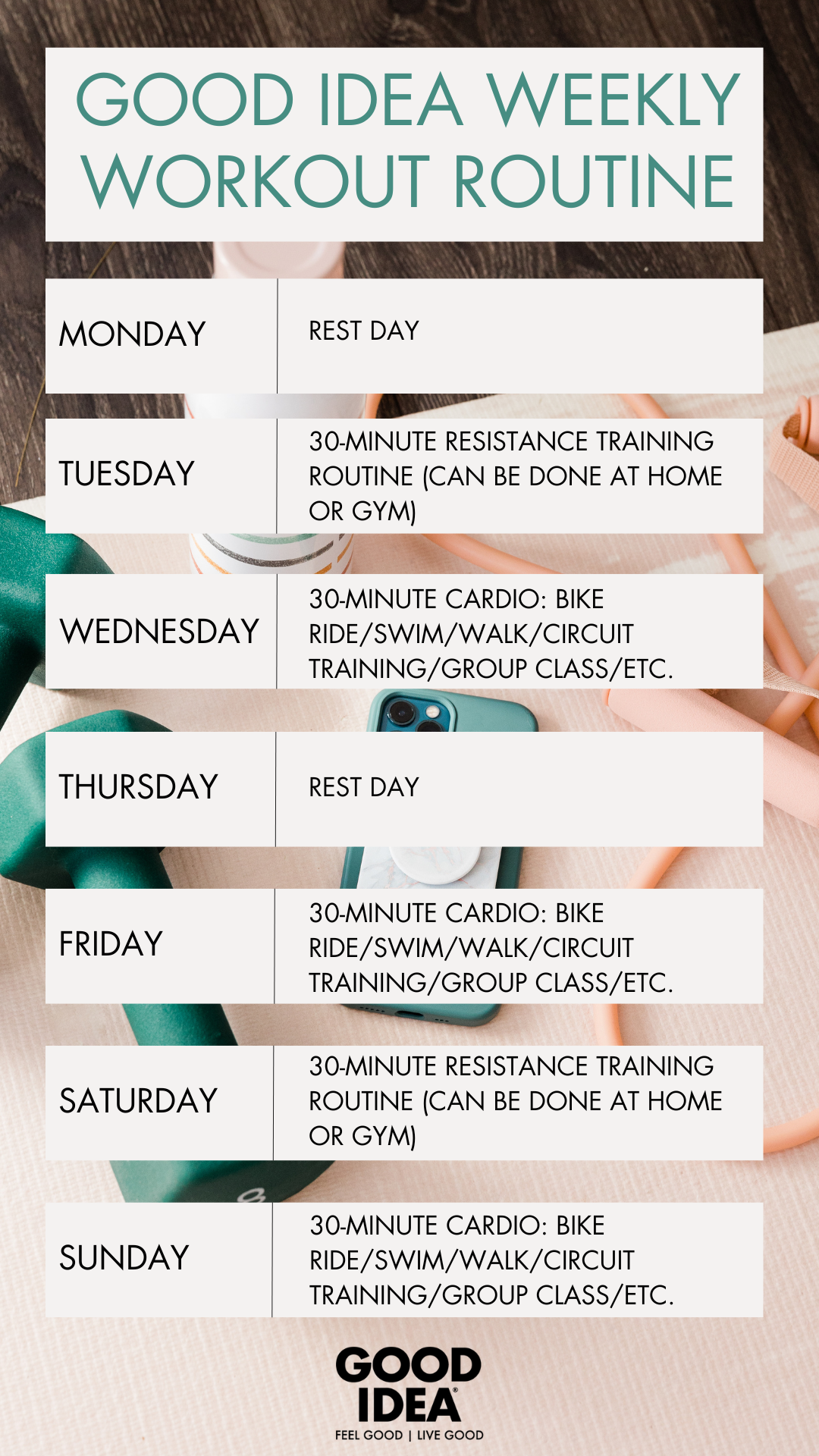 weekly workout plan for beginners