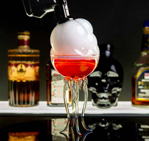 flavour blaster electric jellyfish glassware with multi bubble nozzle