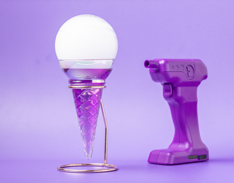 flavour blaster bubble gun with ice cream cone glassware