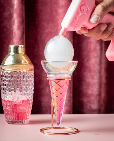 flavour Blaster™️ bubblegum cocktail recipe for bubble gun with ice cream cone glassware