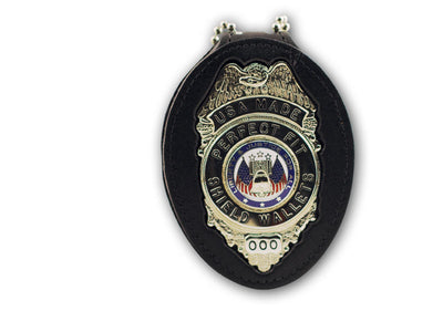 Recessed Neck Badge and ID Holder With 30 Beaded Chain and Velcro