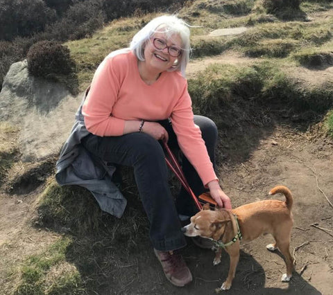 Gen Edwards Energy Healer with her dog in the countryside