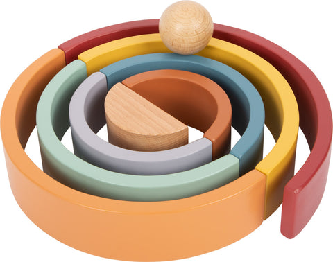 wooden rainbow ball run for kids age 3+