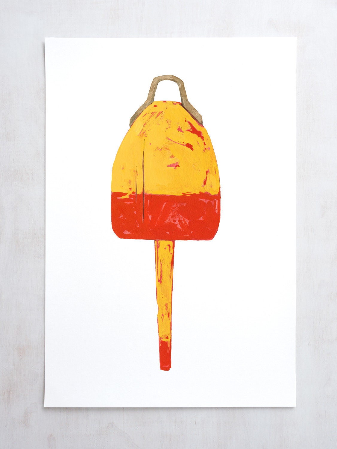 Lobster Buoy Watercolor Painting, Blue and Red Nautical Print -  studiotuesday