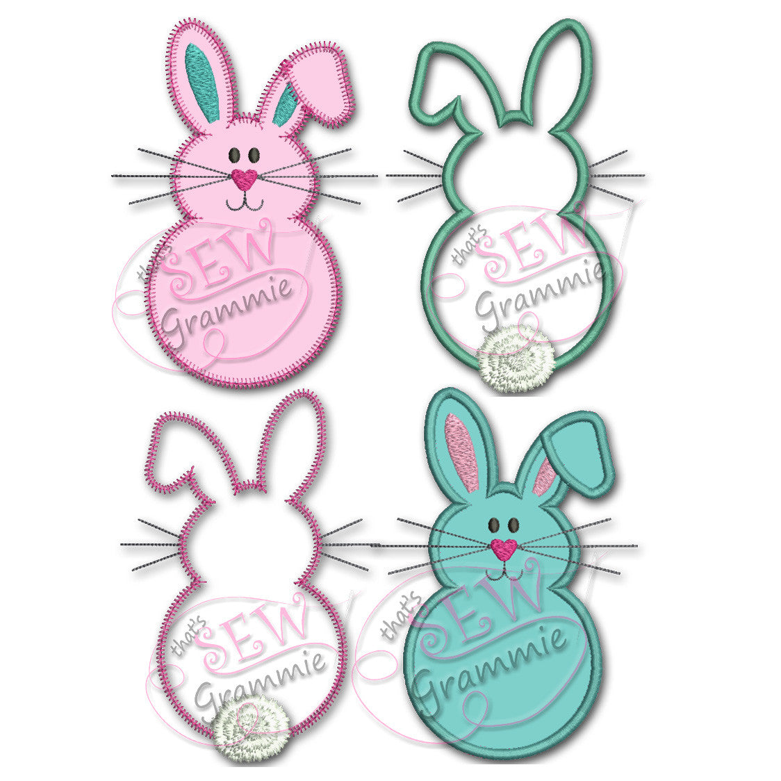 Bunny Front & Back Applique Design | sewgrammie