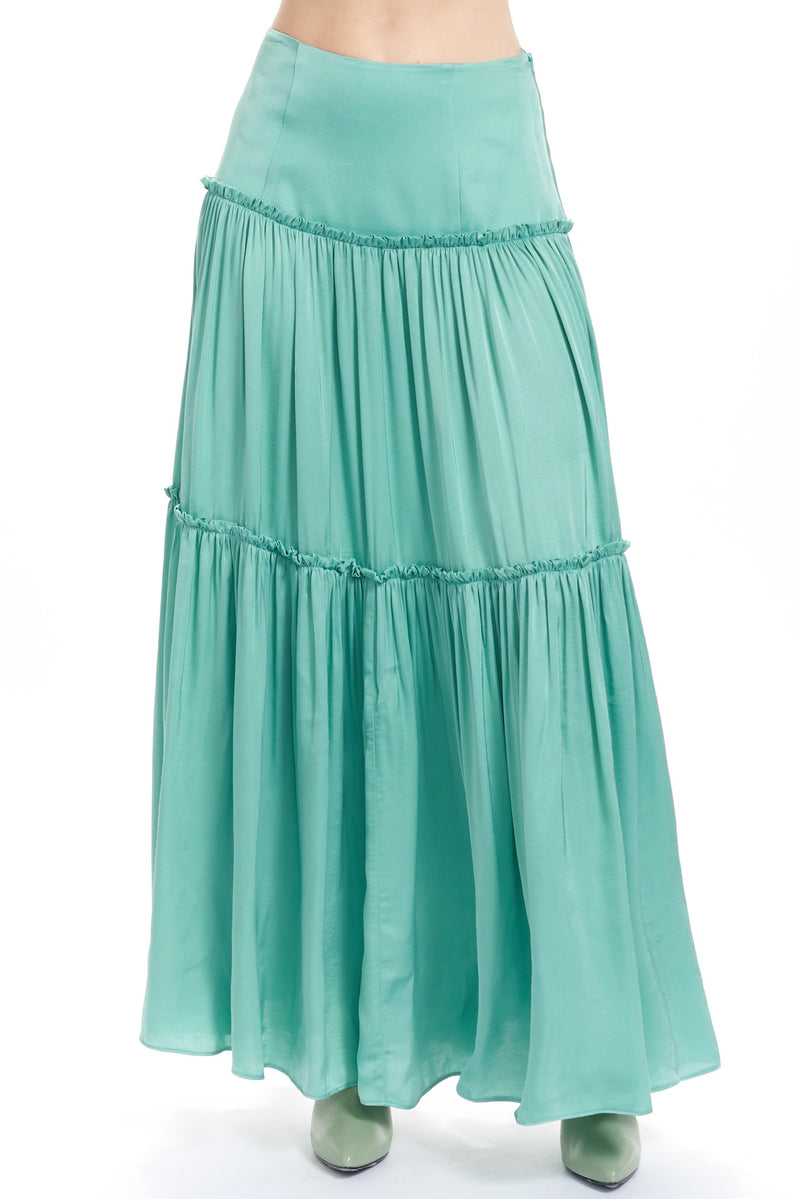 LILA Tiered Maxi Skirt - Mint | Corey Lynn Calter – CLC by Corey Lynn ...