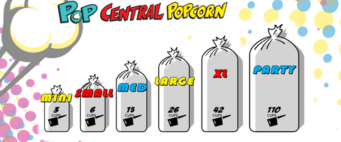 popcorn bag sizes