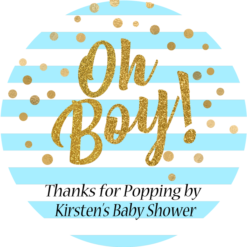 Oh Boy - Blue Stripes - Baby Shower Favors – Pop Central Popcorn