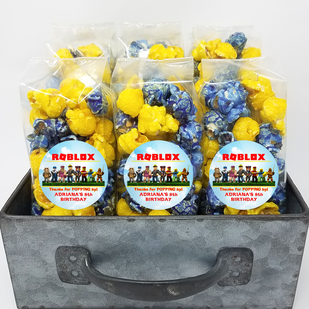 Roblox Birthday Popcorn Favor Bags Pop Central Popcorn - roblox party food