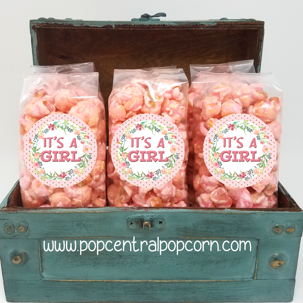 Floral Baby Shower Popcorn Party Favors Pop Central Popcorn