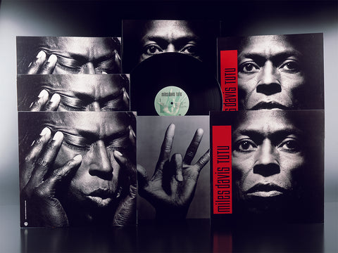 Miles Davis 1986 album, "TUTU" designed by Ishioka. Photo by Irving Penn.