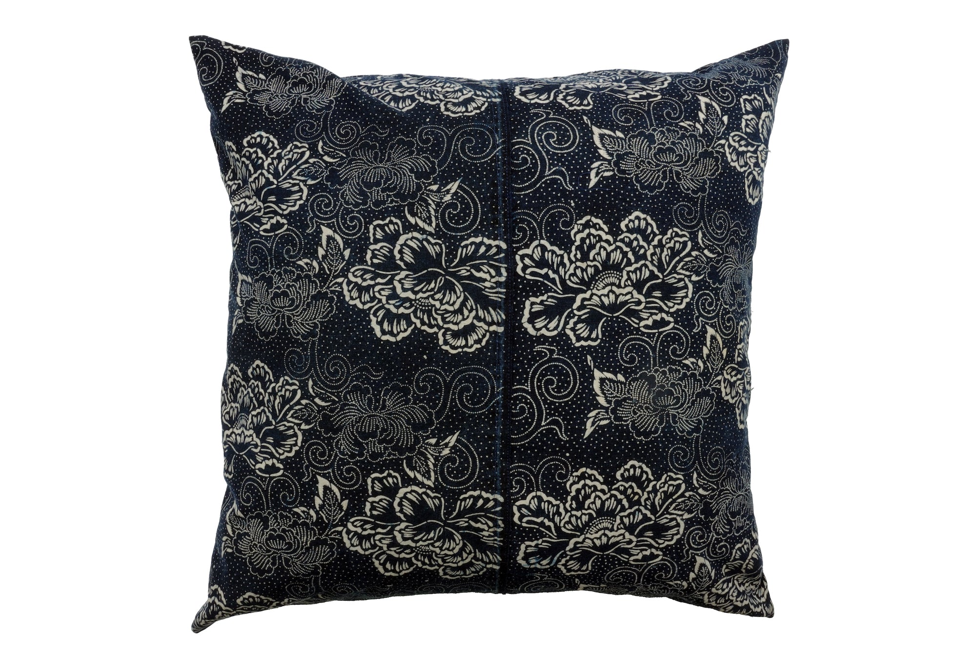 Large Katazome Pillow - Peony -  (22 x 22")