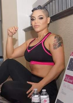 pink and black sports bra