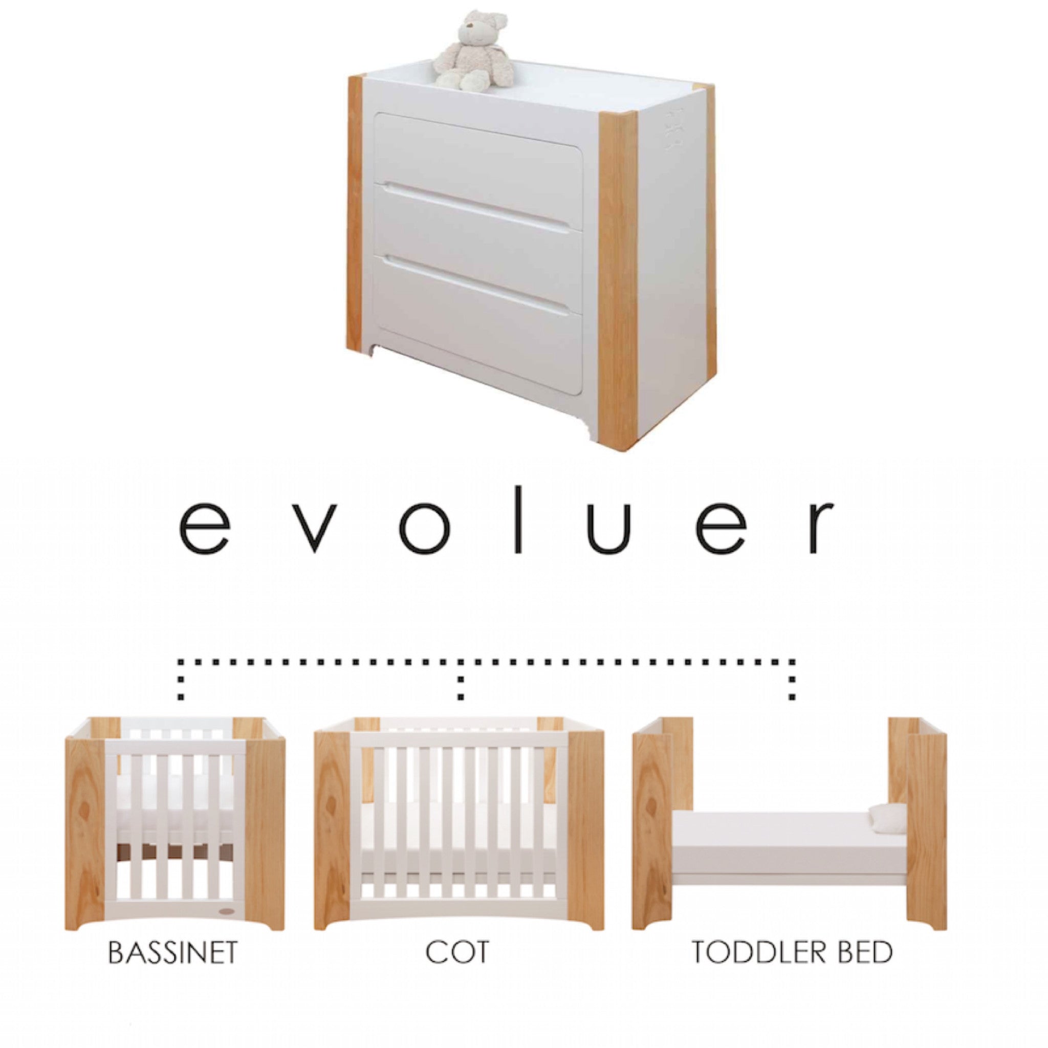 cot and changing table set