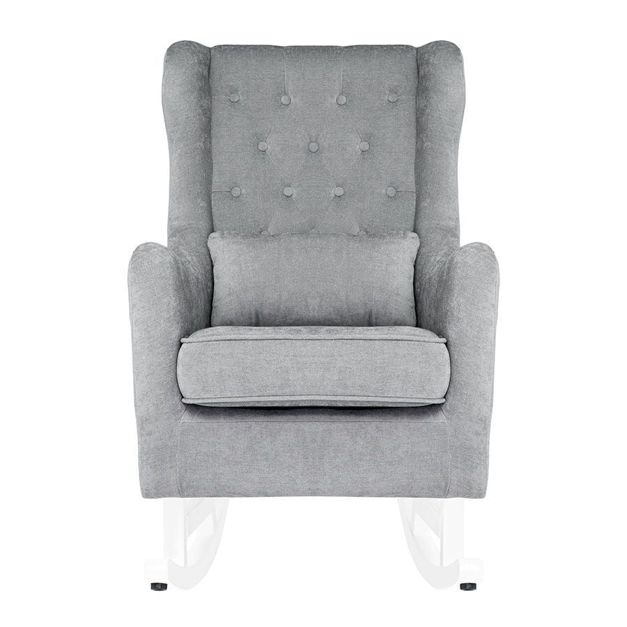 grey and white rocking chair
