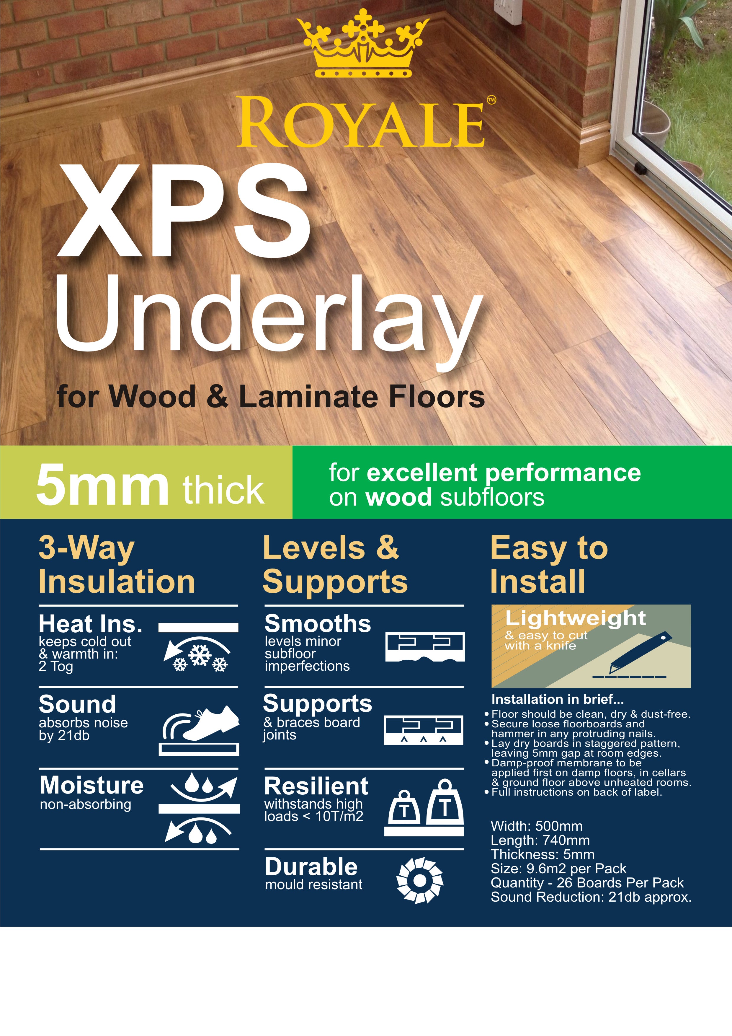 Xps Underlay Wood Or Laminate Flooring 5mm Like Fibreboard Ins