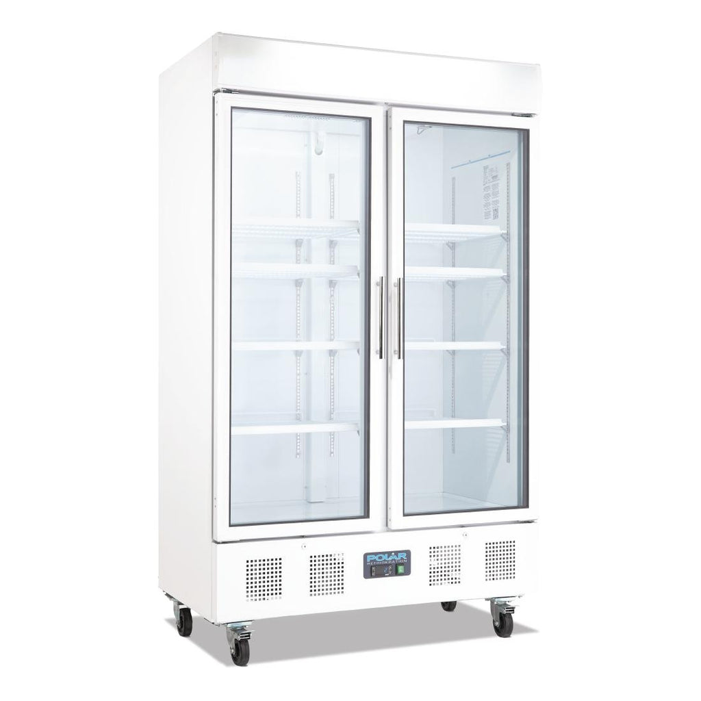 Polar Upright Double Door Display Fridge 944ltr White Cd984 A