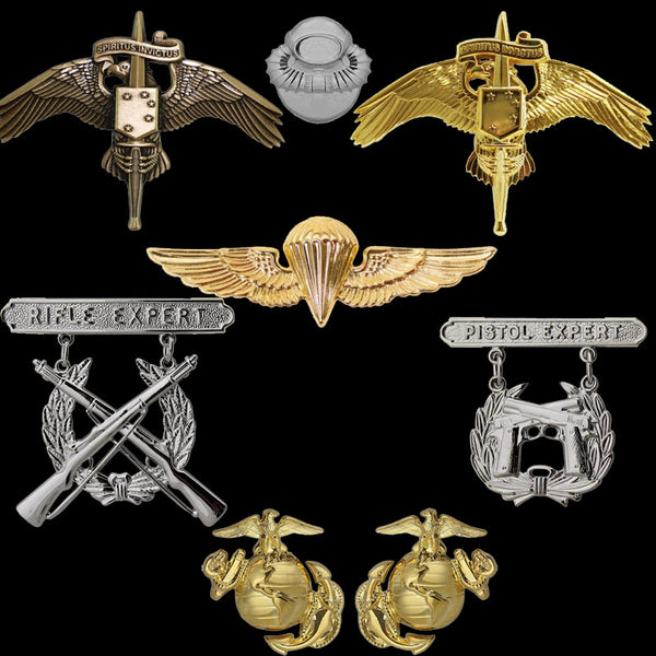 USMC badge skill badge metal badge USMC parachute/spiritus invictus ...