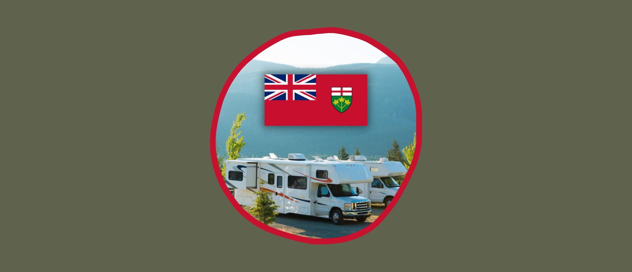 Un terrain de camping pour VR incluant le drapeau de l'Ontario
