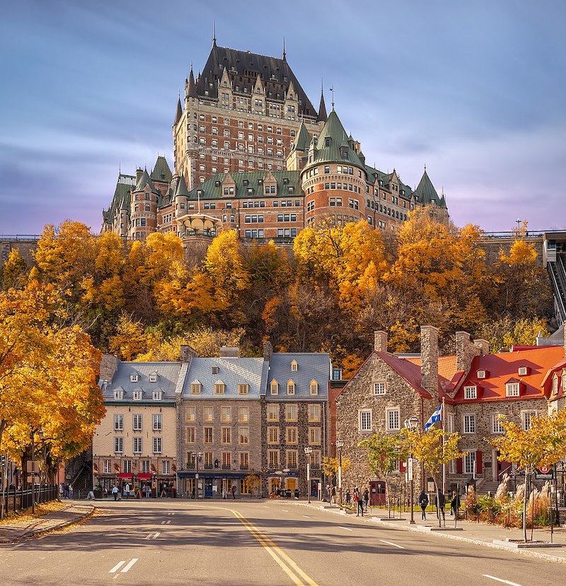 Fairmont Le Château Frontenac in the fall season