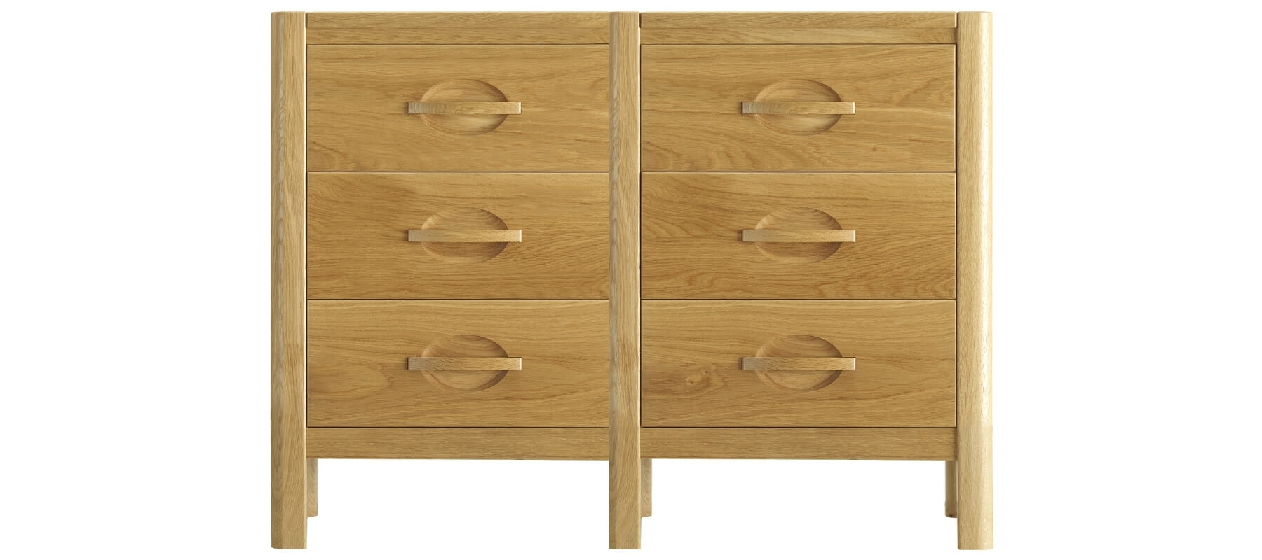 A six-drawer nightstand