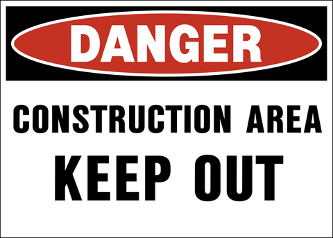 Danger - Construction Area – Western Safety Sign