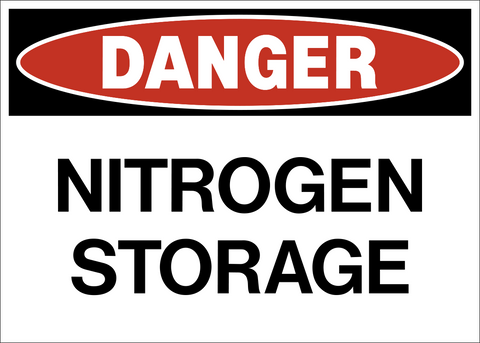 nitrogen danger storage sign