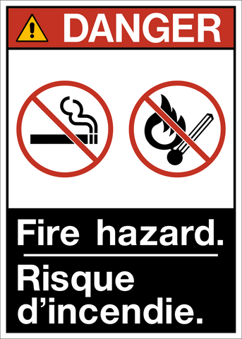 Danger - Fire Hazard Bilingual – Western Safety Sign