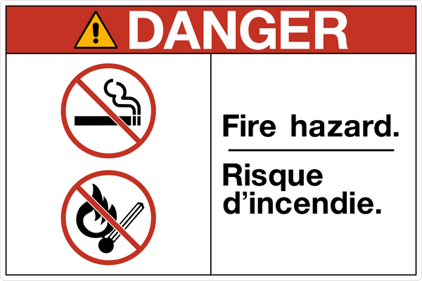 Danger - Fire Hazard Bilingual – Western Safety Sign