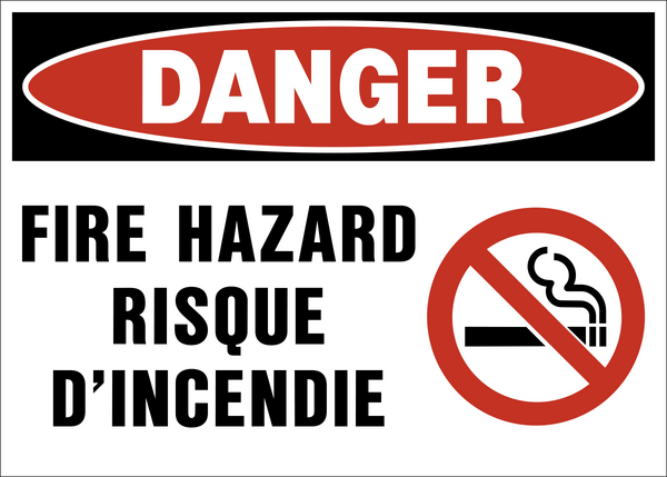 Danger - Fire Hazard Bilingual – Western Safety Sign