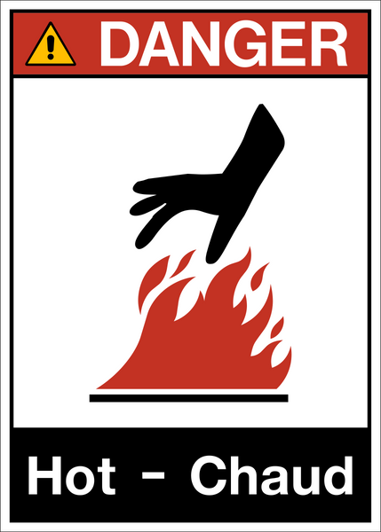 Danger - Hot Bilingual – Western Safety Sign