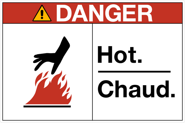 Danger - Hot Bilingual – Western Safety Sign