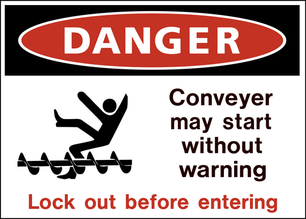 Danger Conveyor Western Safety Sign