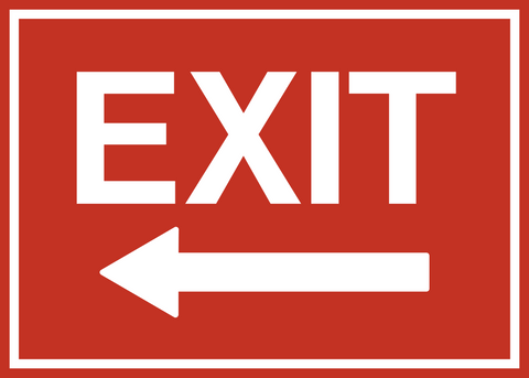 EXIT Left Arrow – Western Safety Sign