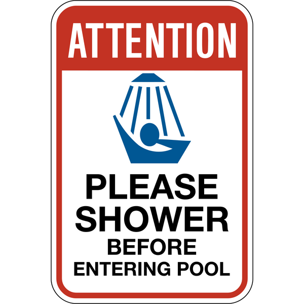 Shower Before Pool Western Safety Sign