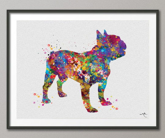 French Bulldog Art Watercolor Print Frenchie Art Print Bouledogue Fran Cocomilla