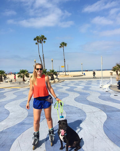 Rollerblading on the beach