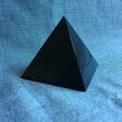 Black obsidian pyramid