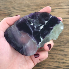 Rainbow fluorite slab