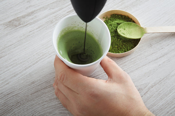 Making matcha with an electric frother